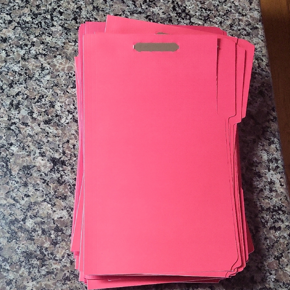 Pendaflex #31319 lot of 65 Red fastner LEGAL size File Folders tab new open box